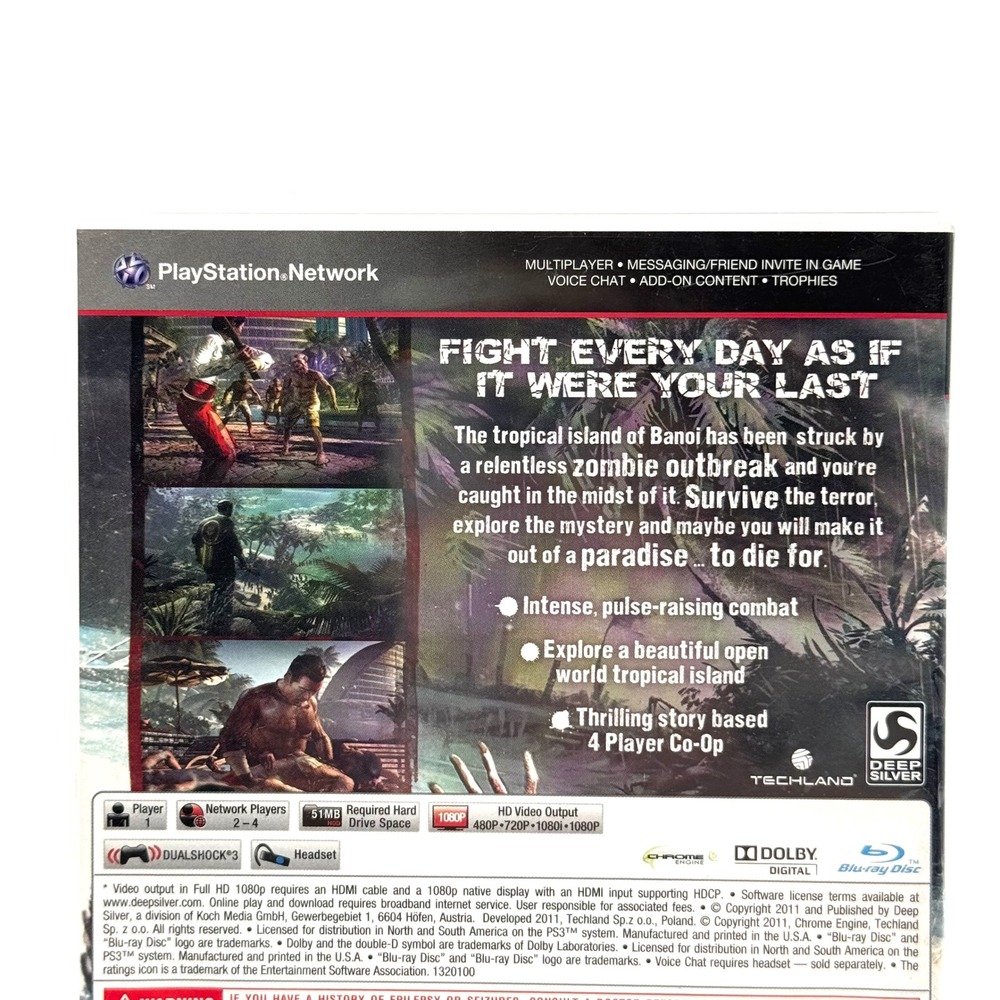 Dead Island PS3 Game CIB Complete Manual 2011 Excellent - Picture 3 of 8